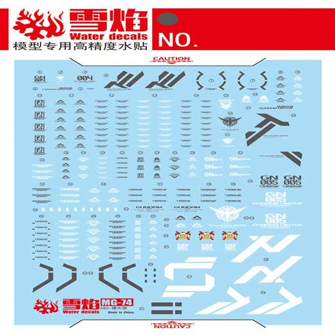 Xueyan Water Slide Decal For MG-76 MG  Virtue  纳德雷 中性  Gundam  Fluorescence