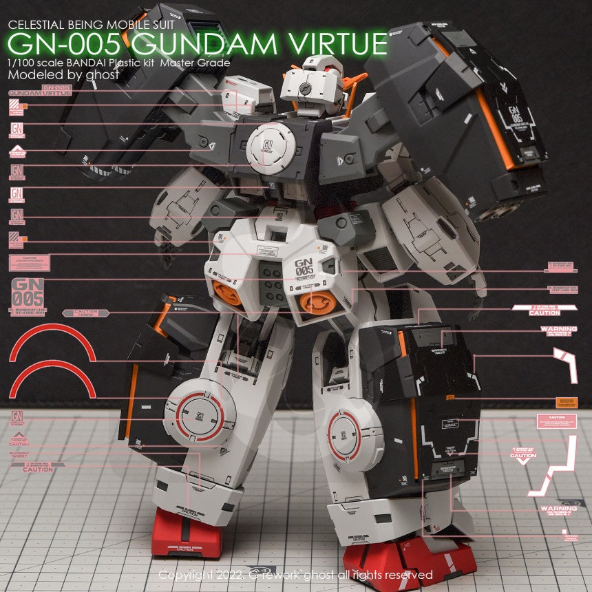 YAN Water Slide Decal For GHOST MG Virtue GN-005 GUNDAM