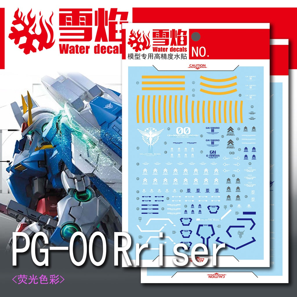 Xueyan Water Slide Decal For PG 1/60 00R OOR Gundam 00XN Fluorescence