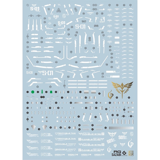 EVO DALIN DL GN10 Water slide Decal For 1/100 TV Cherudim Gundam Decals For RG 1/144 SAZABI