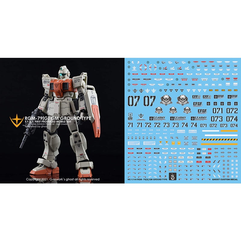 YAN Water Slide Decal For GHOST HG RX-79 GM Ground Type