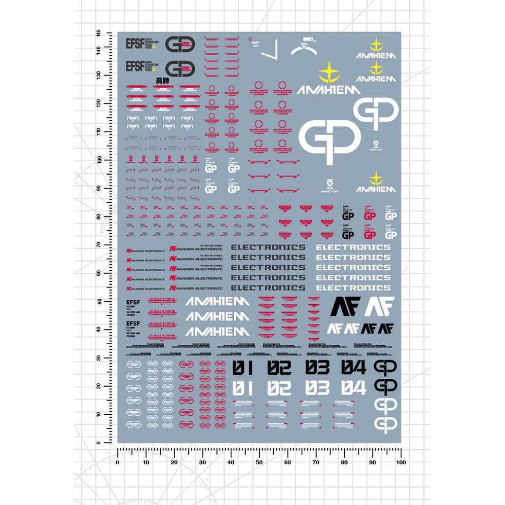 Artisan's Club Slide Decals For MG 1/100 GP01 GP01 FB