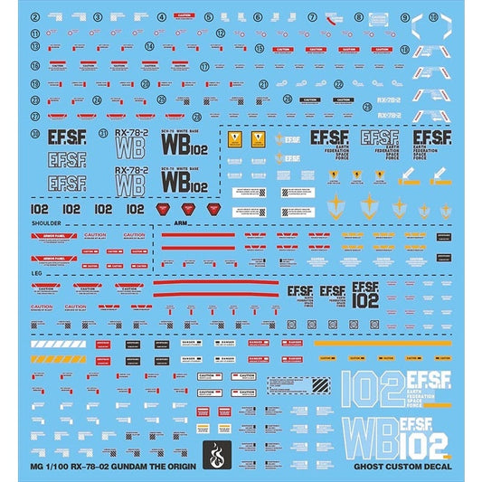 YAN Water Slide Decal For GHOST MG RX 78-2 GTO 78 Gundam