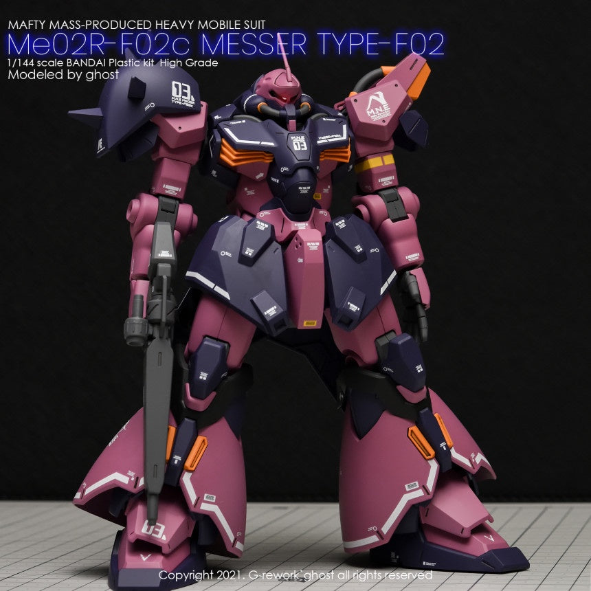 YAN Water Slide Decal For GHOST HGUC HG Me02R-F02c Messer Type-F02