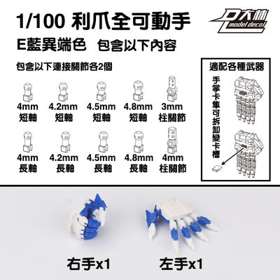 DL Dalin fully movable hands for 1/100 1/144 MG RG HG RX-78-2  Sazabi Strike  Astray Red Frame Unicorn Banshee