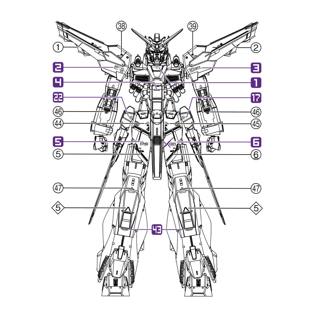 Three Red TRS Slide Decals For MG Providence Gundam