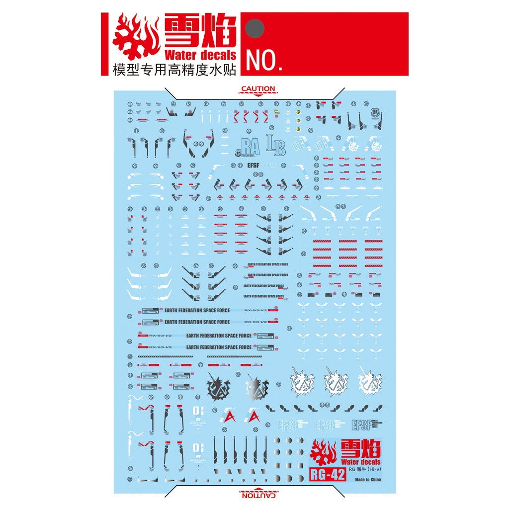 Xueyan Decal For RG Hi Nu Hi—v Gundam BAZOOKA LAUNCHER Fluorescence 高清