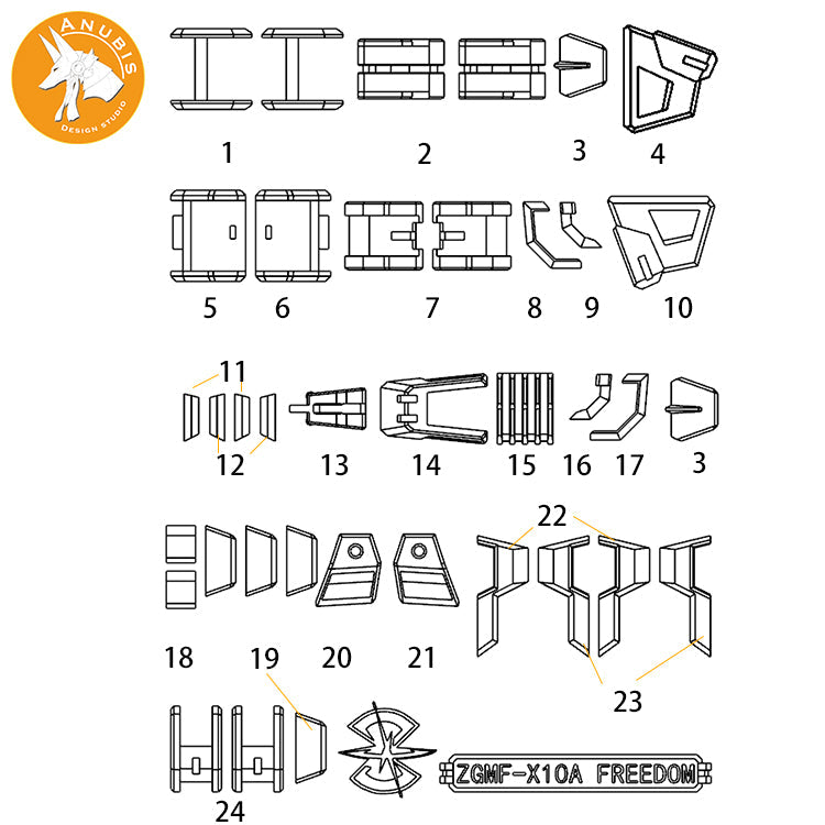 Anubis GP017 Detail Upgrade Parts for MG Freedom 2.0