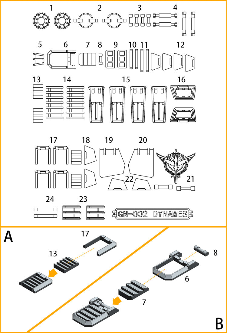 Anubis GP008 Detail Upgrade Parts For MG DYNAMES