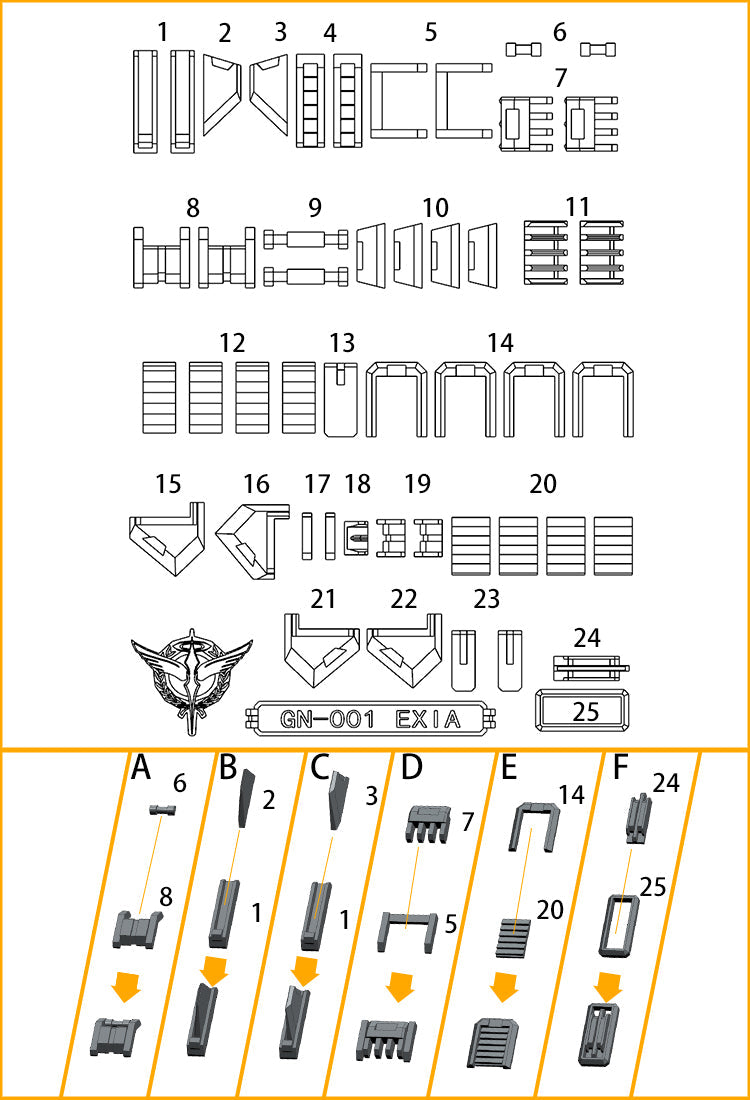 Anubis GP010 Detail Upgrade Parts For MG EXIA