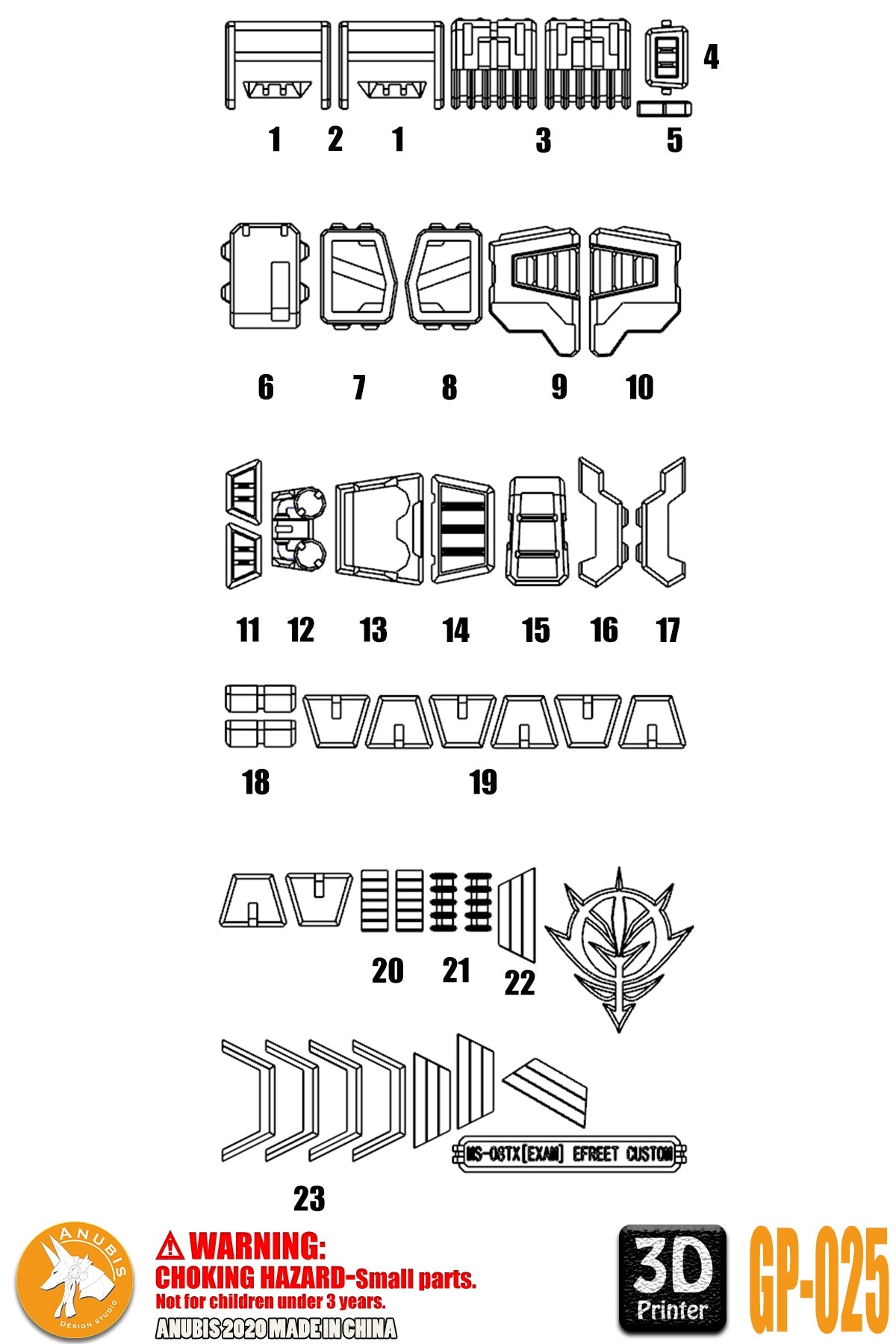 Anubis GP025 Detail Upgrade Parts For RE EFREET