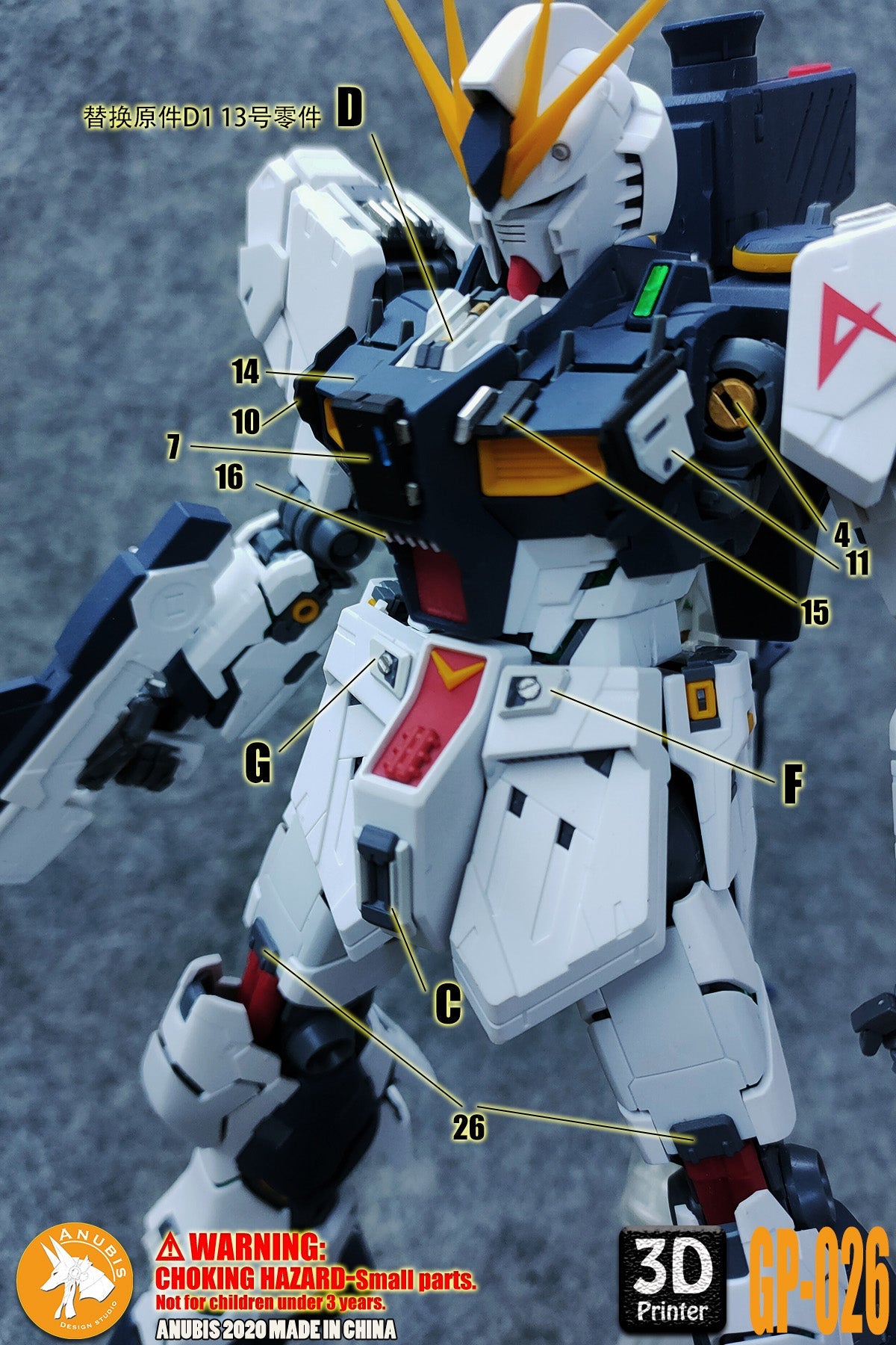 ANUBIS GP026 Parts fit for MG RX-93 V Nu Ver.Ka Gundam