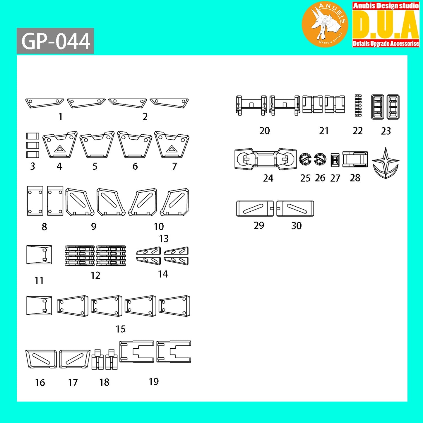 Anubis GP044 Detail Upgrade Parts For HG RX-79 EZ-8