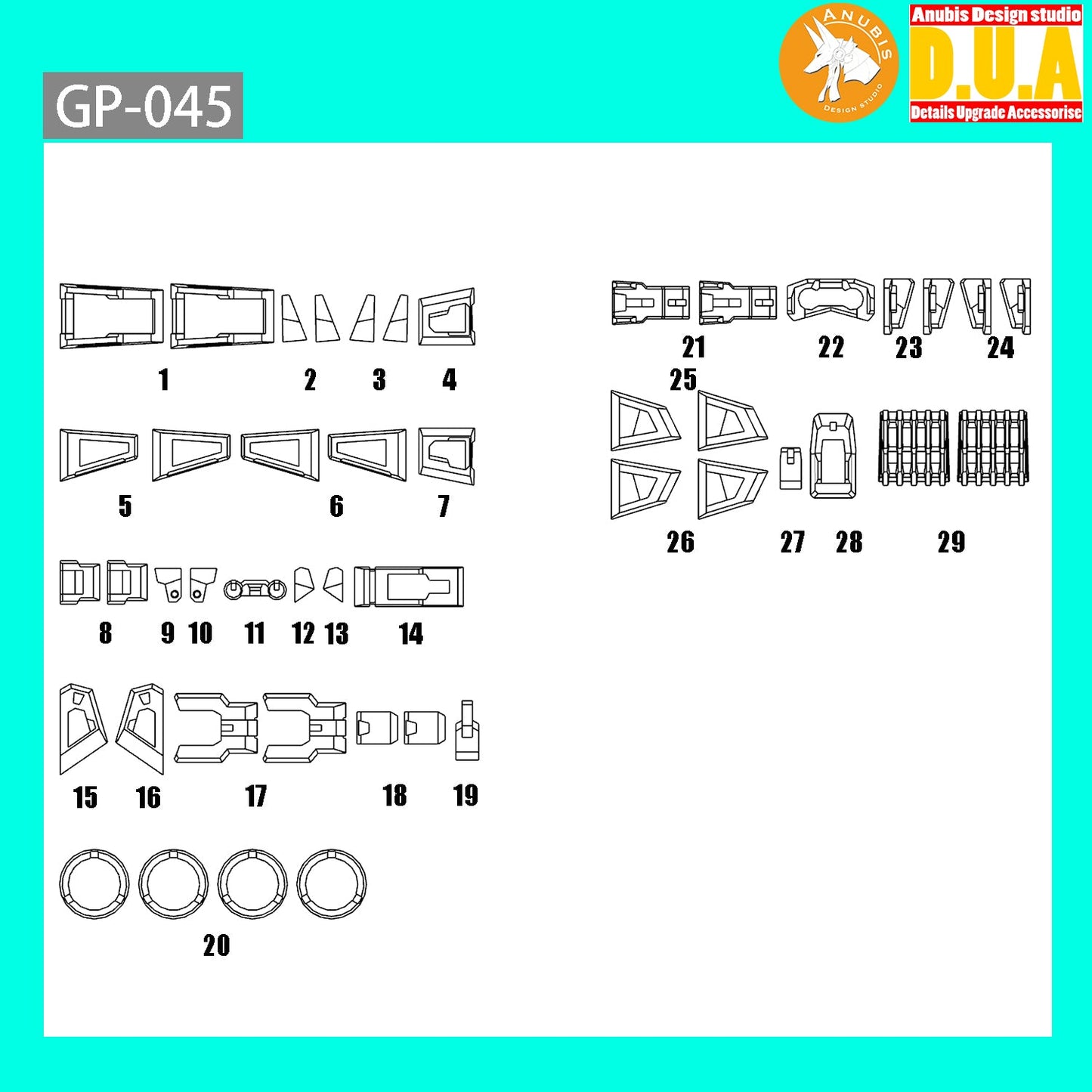 Anubis GP045 Detail Upgrade Parts For MG MSN-00100