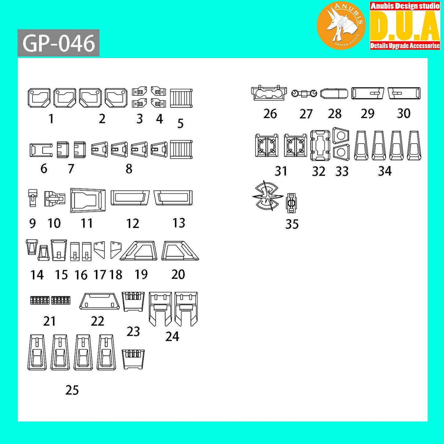 Anubis GP046 Detail Upgrade Parts For HG daggerl