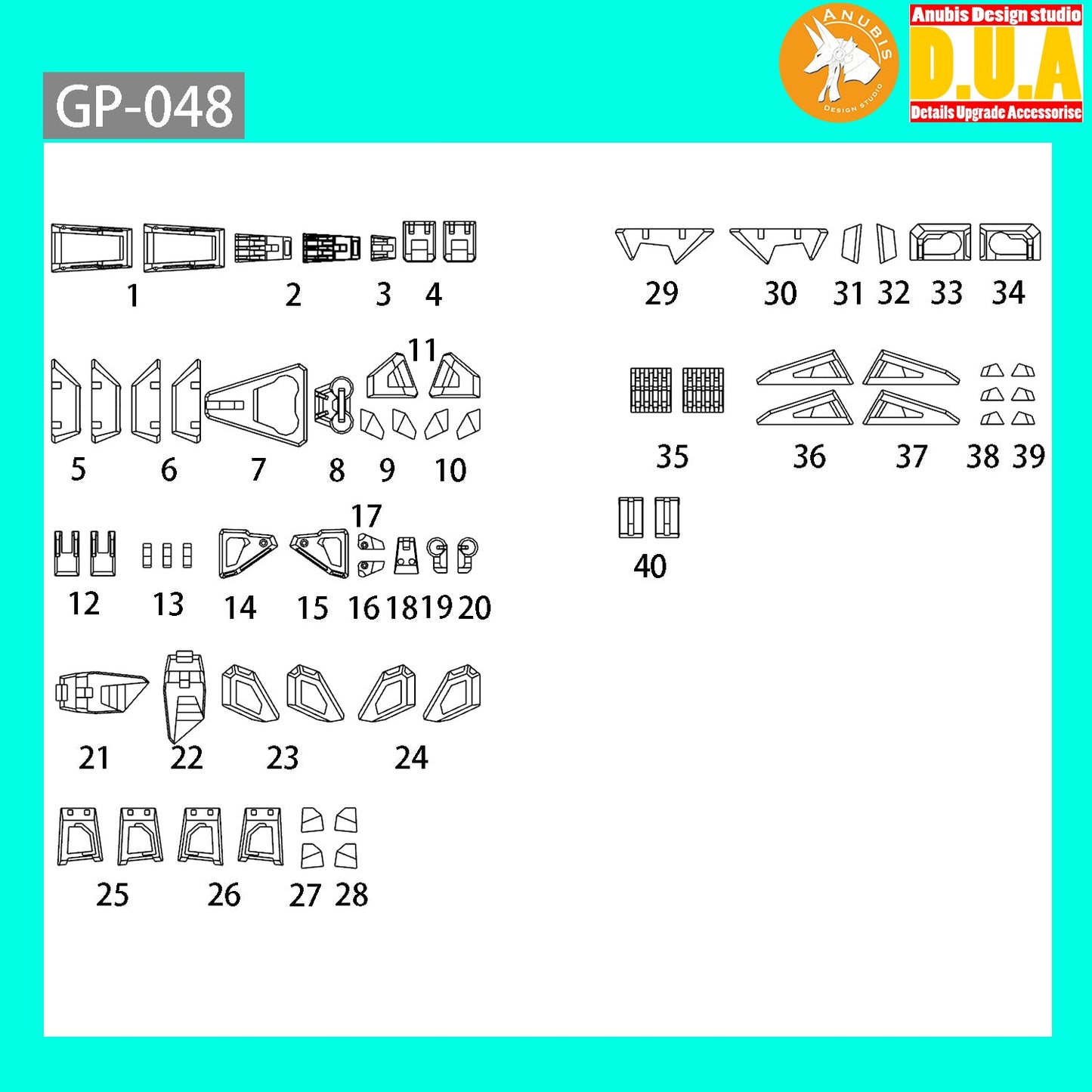 Anubis GP048 Detail Upgrade Parts For RG WING TV