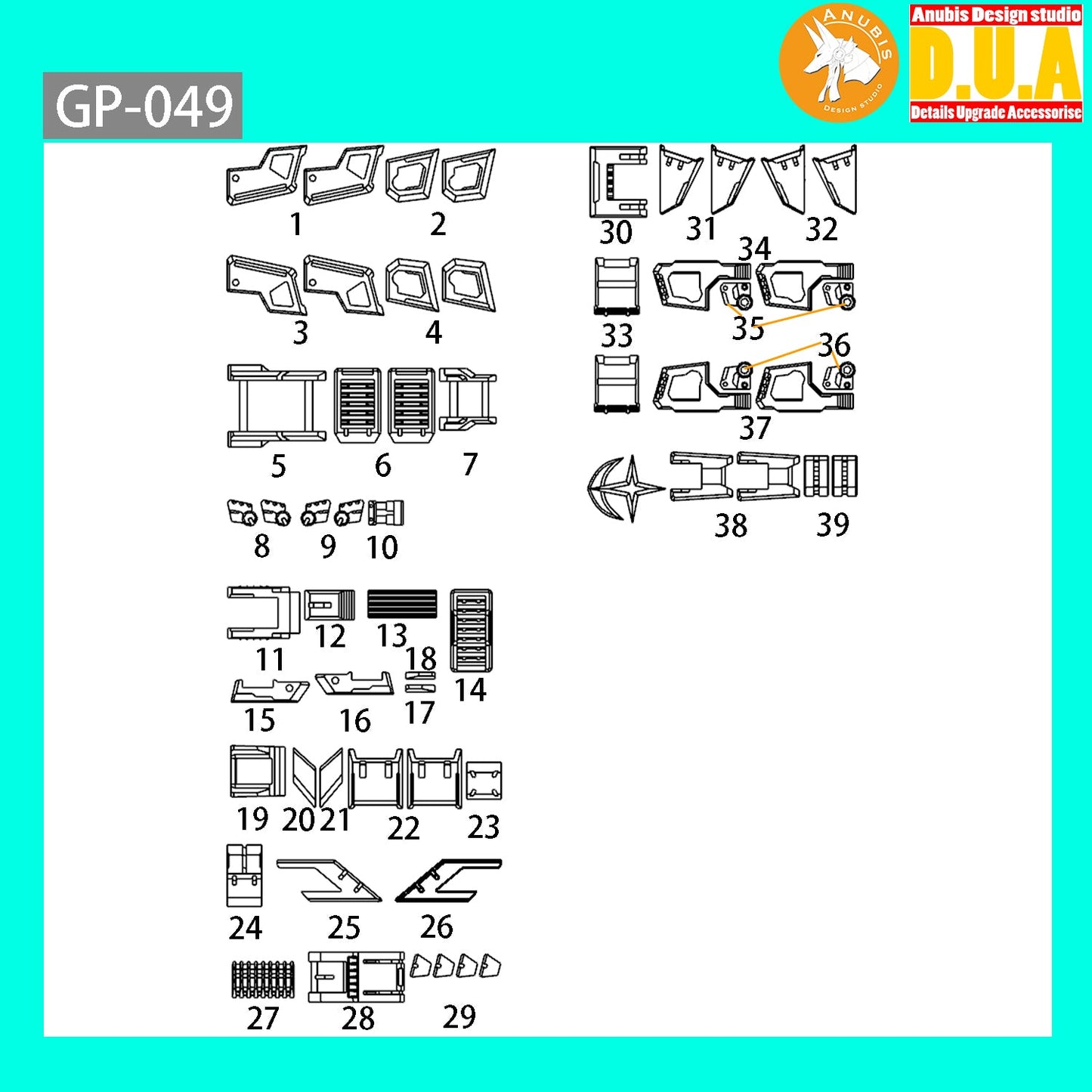 Anubis GP049 Detail Upgrade Parts For PG RX-78-2