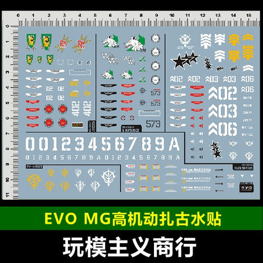 EVO DALIN DL GN10 Water slide Decal For 1/100 TV Cherudim Gundam Decals For MG 1/100 Zaku TRI-STARS