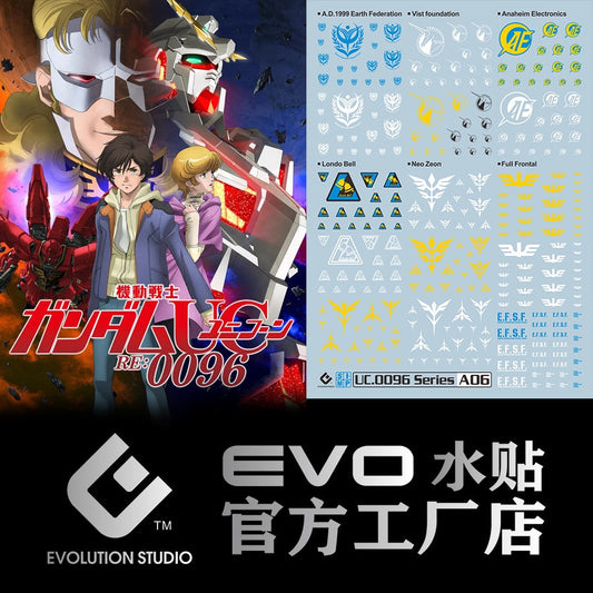 EVO DALIN DL GN10 Water slide Decal For 1/100 TV Cherudim Gundam Decals For EVO UC0096 GENERAL Zeong Unicorn Logo