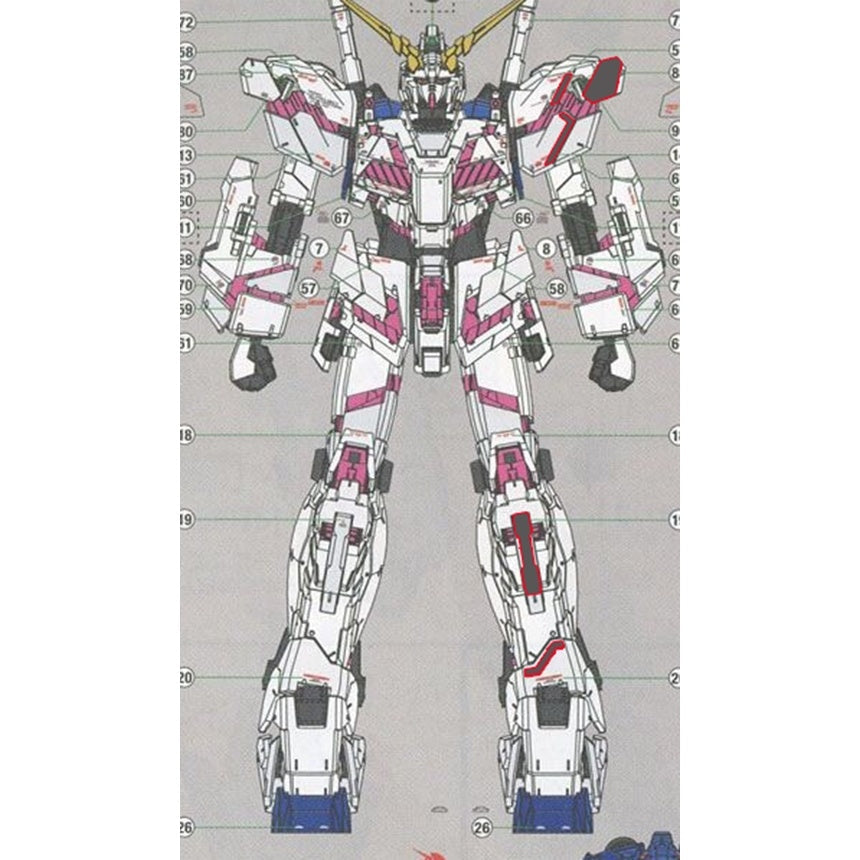 Xueyan Decal For RG HG Unicorn Expansion Shield Fluorescence