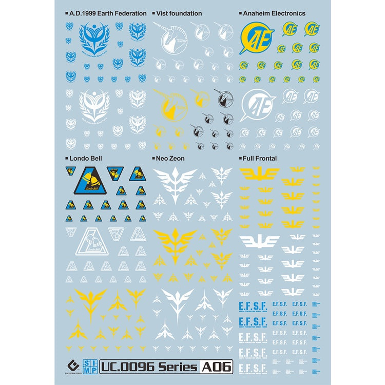 EVO DALIN DL GN10 Water slide Decal For 1/100 TV Cherudim Gundam Decals For EVO UC0096 GENERAL Zeong Unicorn Logo