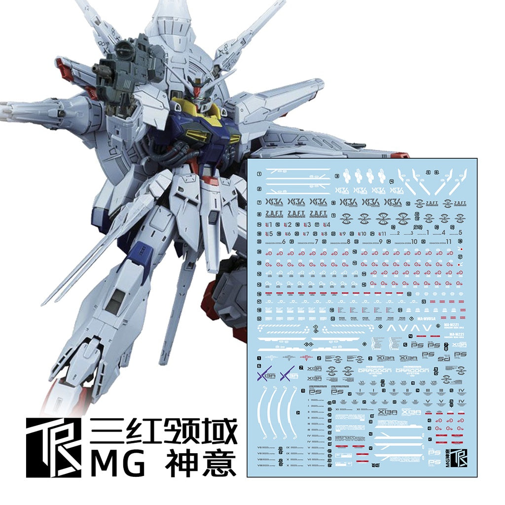 Three Red TRS Slide Decals For MG Providence Gundam