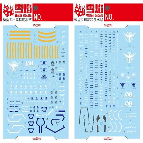 Xueyan Water Slide Decal For PG 1/60 00R OOR Gundam 00XN Fluorescence