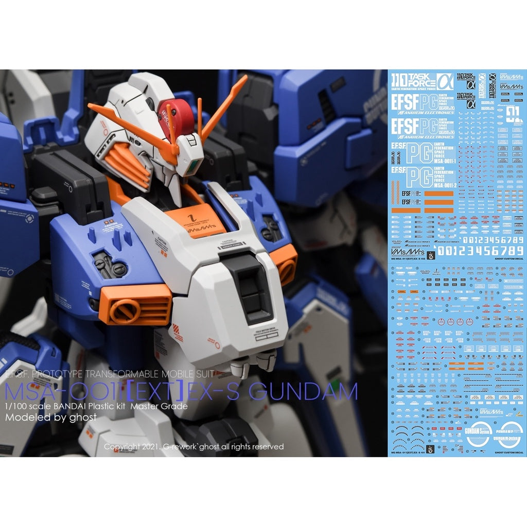 YAN Water Slide Decal For GHOST MG EX-S EXS 1.5 Gundam