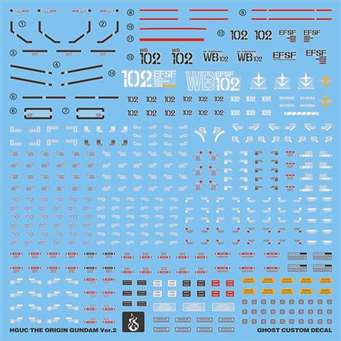 YAN Water Slide Decal For GHOST HG 78 RX-78-02 GTO 2.0 GUNDAM THE ORIGIN VER.2.0