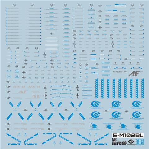 EVO DALIN DL GN10 Water slide Decal For 1/100 TV Cherudim Gundam Decals For MG 102 MG Perfectibility Unicorn NT PLAN-B