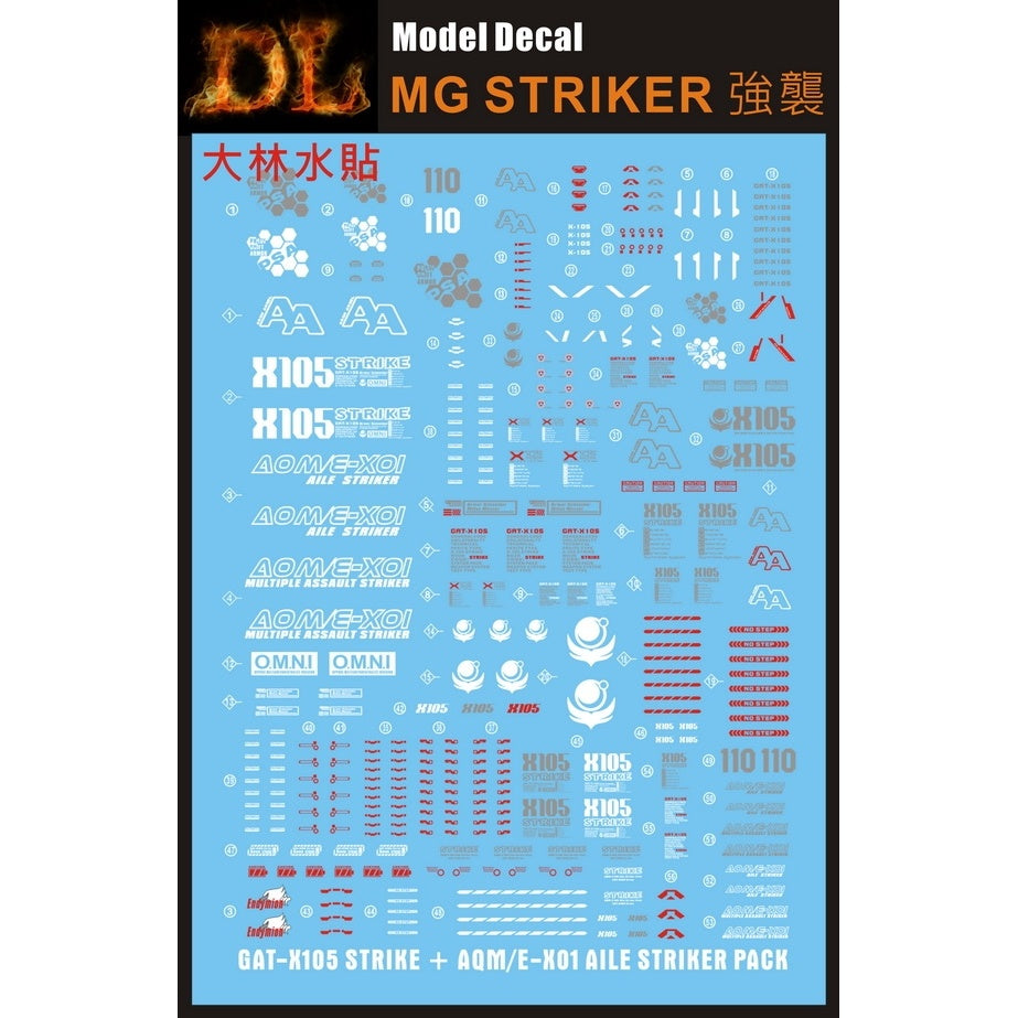 DALIN DL Water Slide Decal For  MG 1/100 Aile Strike