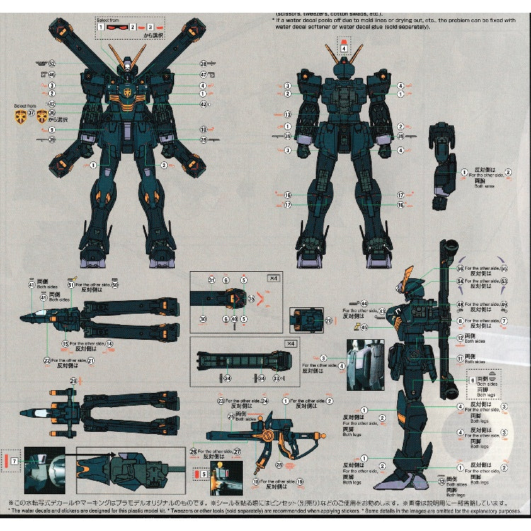 Three Red TRS Water Slide Decals For RG 1/144 X1 X2 CROSSBONE