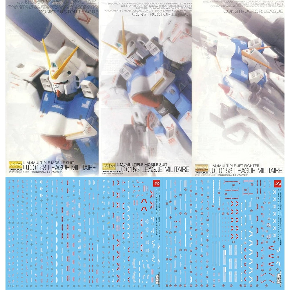 YAN Water Slide Decal For MG V VICTORY GUNDAM VER.KA