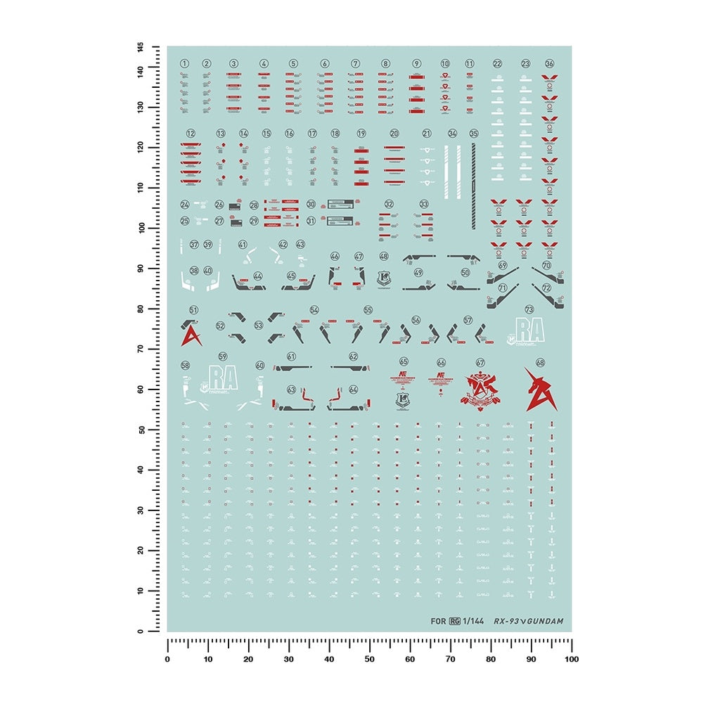 Artisan's Club Slide Decals For RG 1/144 Nu RX-93 Gundam