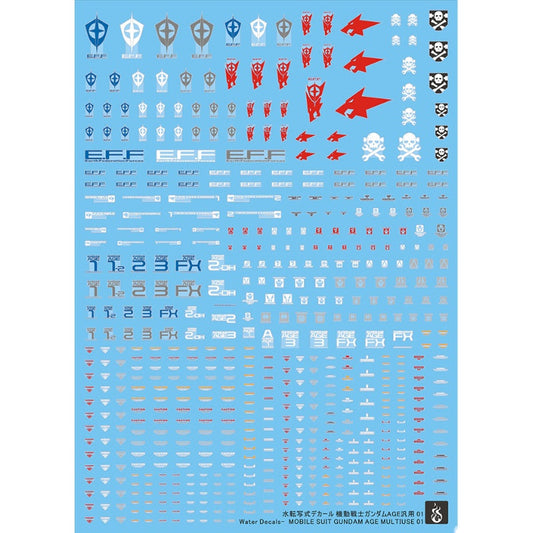 YAN Water Slide Decal For MG RG HG 1/144 1/100 AGE General Multiuse