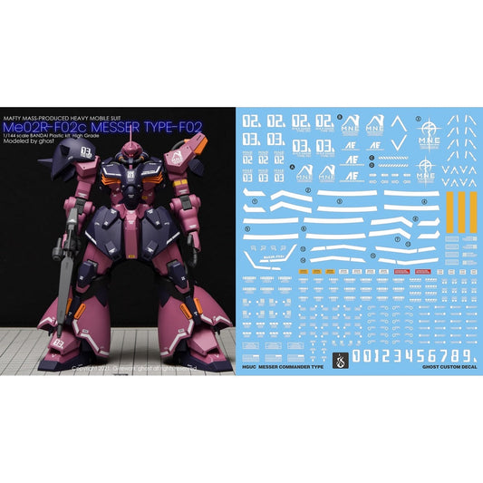 YAN Water Slide Decal For GHOST HGUC HG Me02R-F02c Messer Type-F02