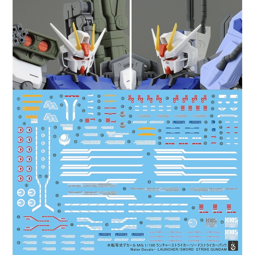 YAN Water Slide Decal For MG Launcher Sword Strike Gundam