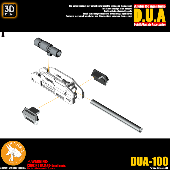 Anubis DUA051-100 (DUA series) 3D Print Addon Detail Parts For MG HG RG Gundam