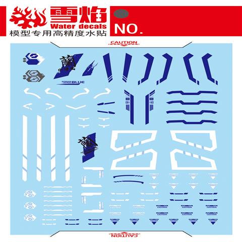 Xueyan Water Slide Decal For Nillson 1/60 Red Frame Blue Frame Gundam Fluorescence