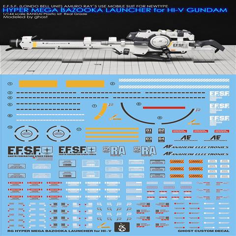 YAN Water Slide Decal For GHOST RG Hi-v Hyper Mega Bazooka Launcher