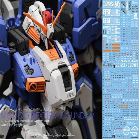 YAN Water Slide Decal For GHOST MG EX-S EXS 1.5 Gundam