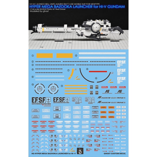 YAN Water Slide Decal For GHOST RG Hi-v Hyper Mega Bazooka Launcher