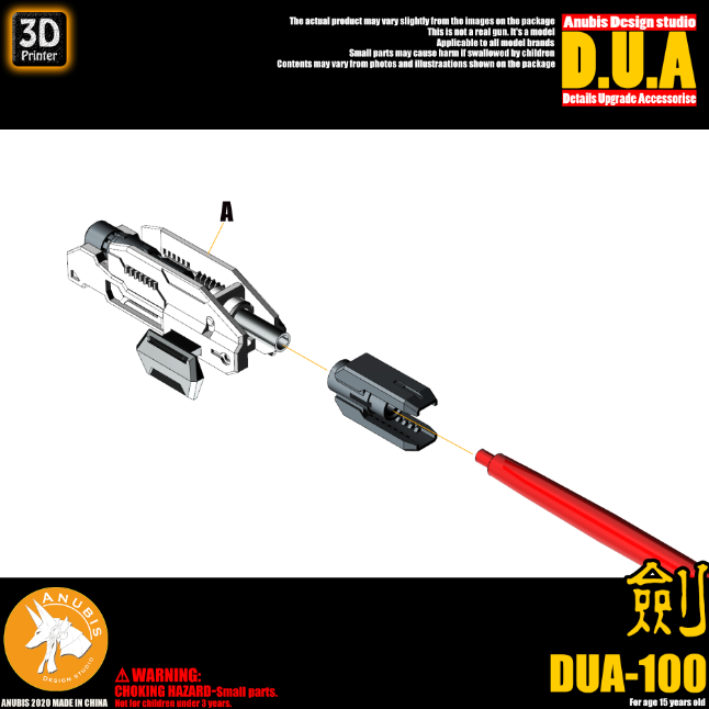 Anubis DUA100 3D Print Addon Detail Parts For MG HG RG Gundam