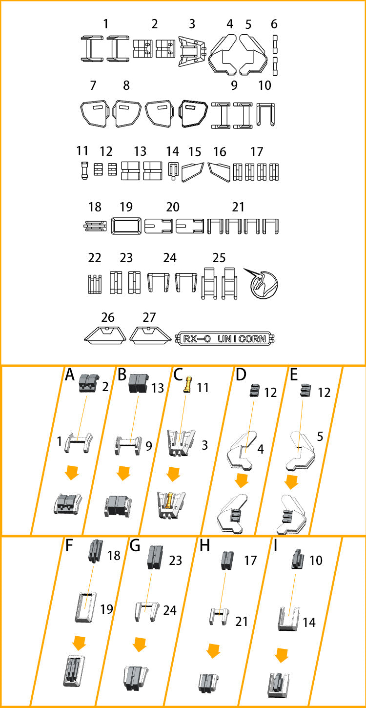 ANUBIS GP013 parts fit for RG RX-0 Unicorn Gundam