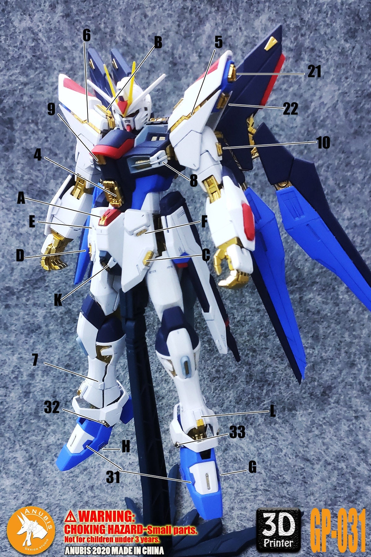 Anubis GP031 parts fit for Gundam MG strike Freedom gundam